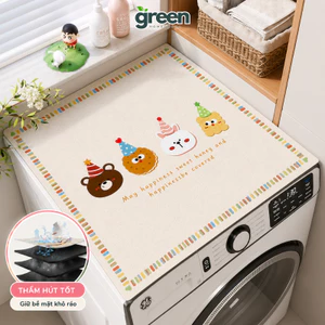 Tấm Phủ Máy Giặt 4 Lớp Thấm Hút Nước, Thảm Lót Tủ Lạnh/Máy Giặt Họa Tiết Hoạt Hình Dễ Thương