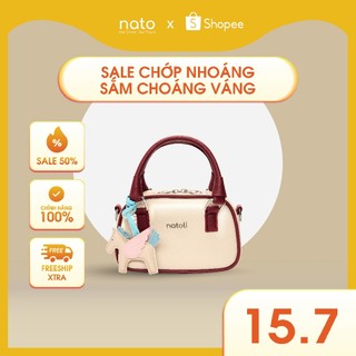 Túi đeo chéo da nam nữ NATOLI, túi xách cầm tay nam nữ chống nước cao cấp BST Color-Block Crossbody Bag T39
