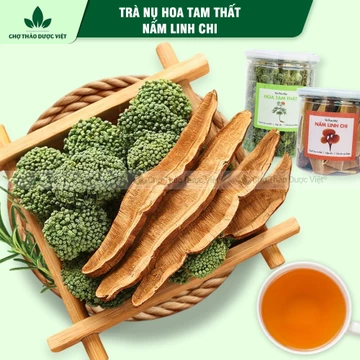Trà nụ hoa tam thất, nấm linh chi, trà dưỡng sinh hỗ trợ thanh nhiệt, ngủ ngon, tăng cường sức khỏe