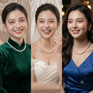 [ DAISYN ] N850 choker dây chuyền hạt ngọc trai nhân tạo 8li, chuỗi hạt ngọc trai nhân tạo sang trọng