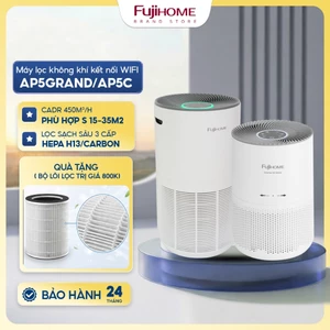 Máy lọc không khí HEPA lọc sạch bụi mịn FUJIHOME phòng 15-35m2,kết nối Wifi thông minh điều khiển APP khử mùi hiệu quả