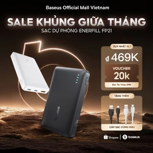 Pin dự phòng Baseus EnerFill FP21 10000mAh 22.5W Bao gồm cáp TypeC sang C sạc nhanh
