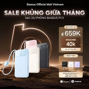 Sạc Dự Phòng Baseus FC11 10000mAh & 20000mAh 22.5W & 45W Chứng Nhận CCC, Mỏng Nhẹ Kèm 2 Cáp