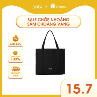 Túi tote vải canvas nữ Natoli có khóa kéo, to, thời trang, đựng laptop Elegant Shockproof Tote Bag T17