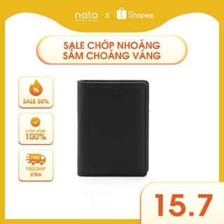 Ví da nam nữ dáng đứng Natoli gập đôi, bóp đựng thẻ đựng tiền cao cấp Simple Vertical Wallet V3