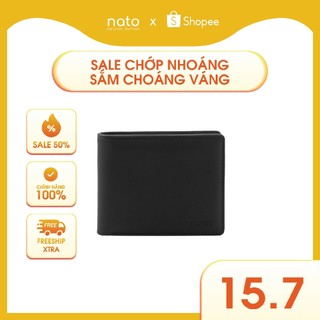 Ví da nam nữ dáng ngang Natoli nhỏ gọn, bóp gập đôi chính hãng cao cấp Simple Horizontal Wallet V4