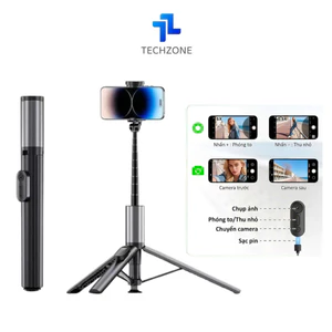 Gậy Chụp Ảnh D15 Liền Khối , Remote điều khiển từ xa , tặng kèm túi đựng , hỗ trợ tất cả dòng máy