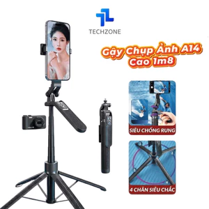 Gậy chụp ảnh Selfie 4 chân A14 1M8 điều khiển từ xa có phân loại đèn trợ sáng Tripod chụp ảnh