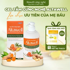 Gel Tắm Gừng Nghệ Altawell Hỗ Trợ Làm Sạch & Khử Mùi, Ngừa Mụn Sáng Da, Thành phần Gừng Nghệ Hỗ Trợ Làm Ấm