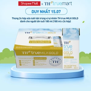 Thùng 24 hộp sữa tươi tiệt trùng vị tự nhiên TH true MILK GOLD dành cho người lớn tuổi 180ml