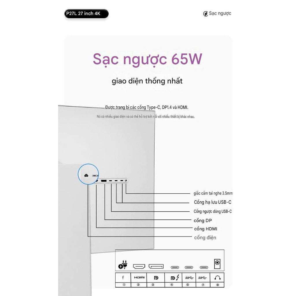 Màn Hình Nhám KUYCON P27L 27 inch - IPS - Độ Phân Giải 4K - USB C sạc ngược 65W- Tần Số Quét 60Hz - Chất Lượng Cao | BigBuy360 - bigbuy360.vn