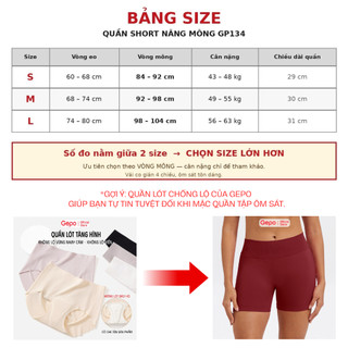 GEPO Quần Short Gym Nữ Cạp Chữ V Sau Lưng Nâng Mông Co Giãn 4 Chiều Ôm Tôn Dáng GP134
