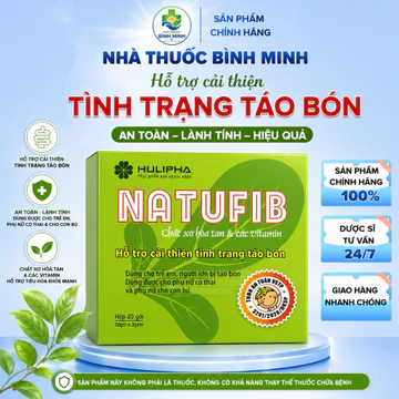 Natufib HULIPHA Hộp 20 gói - Thực phẩm bảo vệ sức khỏe bổ sung chất xơ hòa tan FOS hỗ trợ nhuận tràng