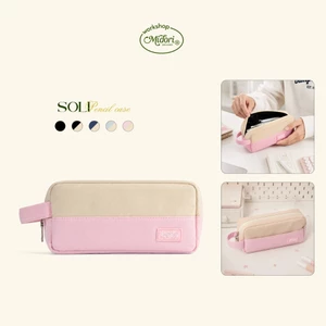 Hộp Bút SOLI Vải Canvas 2 Ngăn Lớn Có Quai Xách Đi Học Đi Làm Học Sinh Viên | MI MIDORI