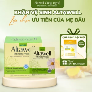 Khăn Vệ Sinh Vùng Kín Altawell Initimate Wipes - Hỗ Trợ Làm Sạch Khử Mùi Côbé, Ngừa Vi/êm N/ấm, Cân Bằng PH