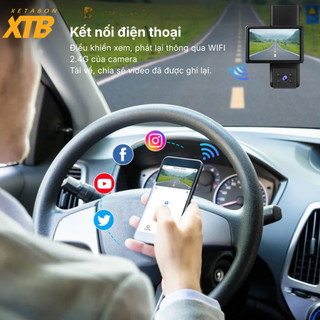 Camera hành trình XETABON 4TAXI kết nối điện thoại ghi hình trong khoang lái, có hồng ngoại BH 12T