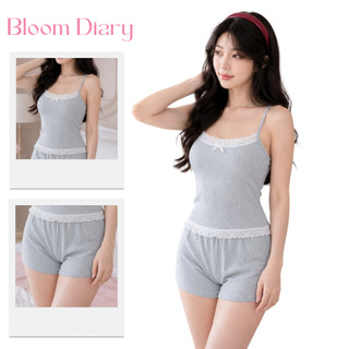 Set Bộ Đùi 2 Dây Viền Ren Đính Nơ In Hoa Nhí Kèm Quần Mini Ôm Body Chất Cotton Thông Hơi | BD008