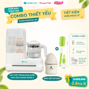 Combo Thiết Yếu Kamidi Essential Set - Máy Tiệt Trùng Đa Năng Kamidi Speed 2 & Bình Sữa PPSU Gen 2 150ml & Bộ Cọ Bình