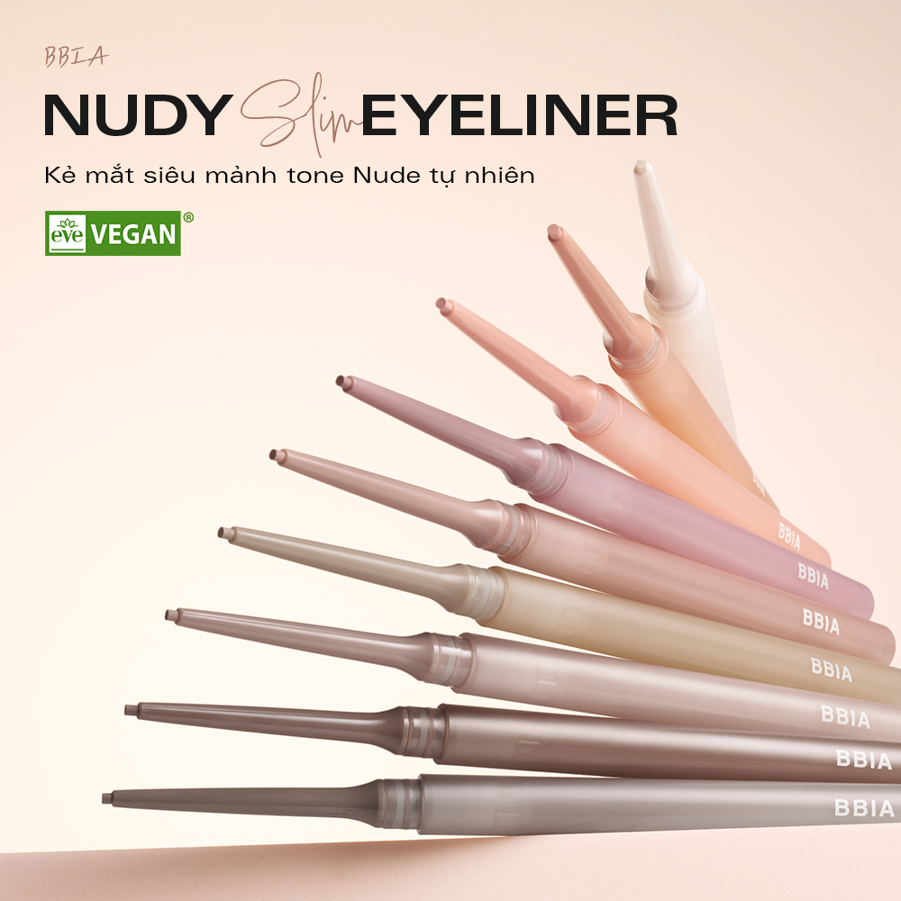 Kẻ mắt gel nude shading đầu chì 1.5mm siêu mảnh BBIA Nudy Slim Eyeliner 0.08g