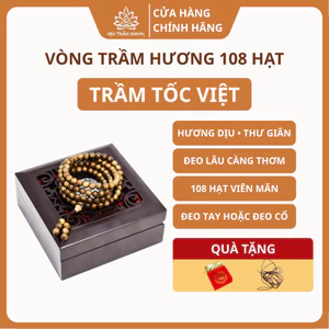 Vòng Tay Trầm Hương Chuỗi Tràng 108 Hạt 6/7/8 mm Trầm Tốc Việt - Mộc Trầm Hương MTH