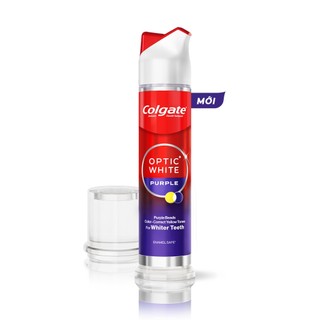 [Bản giới hạn] Kem đánh răng Colgate vòi nhấn thông minh Optic White Purple x IU, cho răng trắng sáng hơn 130g/ống