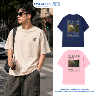 Áo Thun Oversize "THE ART OF BEATY " Brand ONEBOLD Cotton 270gsm Form Rộng, Áo Phông Basic Nam Nữ - OB09