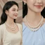 N460 vòng cổ hạt Trai, dây chuyền mang áo dài 2 sợi ngắn nhiều kích cỡ hạt kiểu dáng sang trọng cho nữ