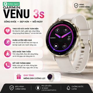 Đồng hồ thông minh Garmin Venu 3S | Theo Dõi Sức Khỏe Toàn Diện | Pin Lên Đến 20 Ngày - Chính Hãng