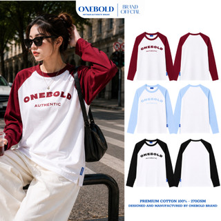 Áo Thun Tay Dài RAGLAN Brand ONEBOLD Form BOXY Cotton 270gsm, Áo Thun Tay Dài Form Rộng - OB25