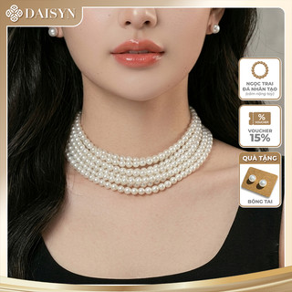 [ DAISYN ] N620  dây chuyền áo dài , dây chuyền áo tấc, dây chuyền váy cưới ngọc trai nhân tạo 9 sợi 5mm ngắn sang trọng