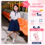 Mix set đồng phục đi học bé gái HUMY NGO_Áo cộc tay polo cổ sen phối chân váy xếp li xanh than có lót quần