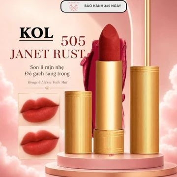 [KOL] Son thỏi lì G.C 505 màu đỏ gạch, chất son mịn mượt, lên màu chuẩn, bền màu cả ngày.