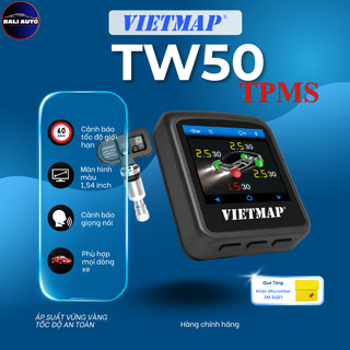 Bộ cảm biến áp suất lốp Vietmap TW50 Hiển thị áp suất lốp, tốc độ giới hạn, cảnh báo giọng nói