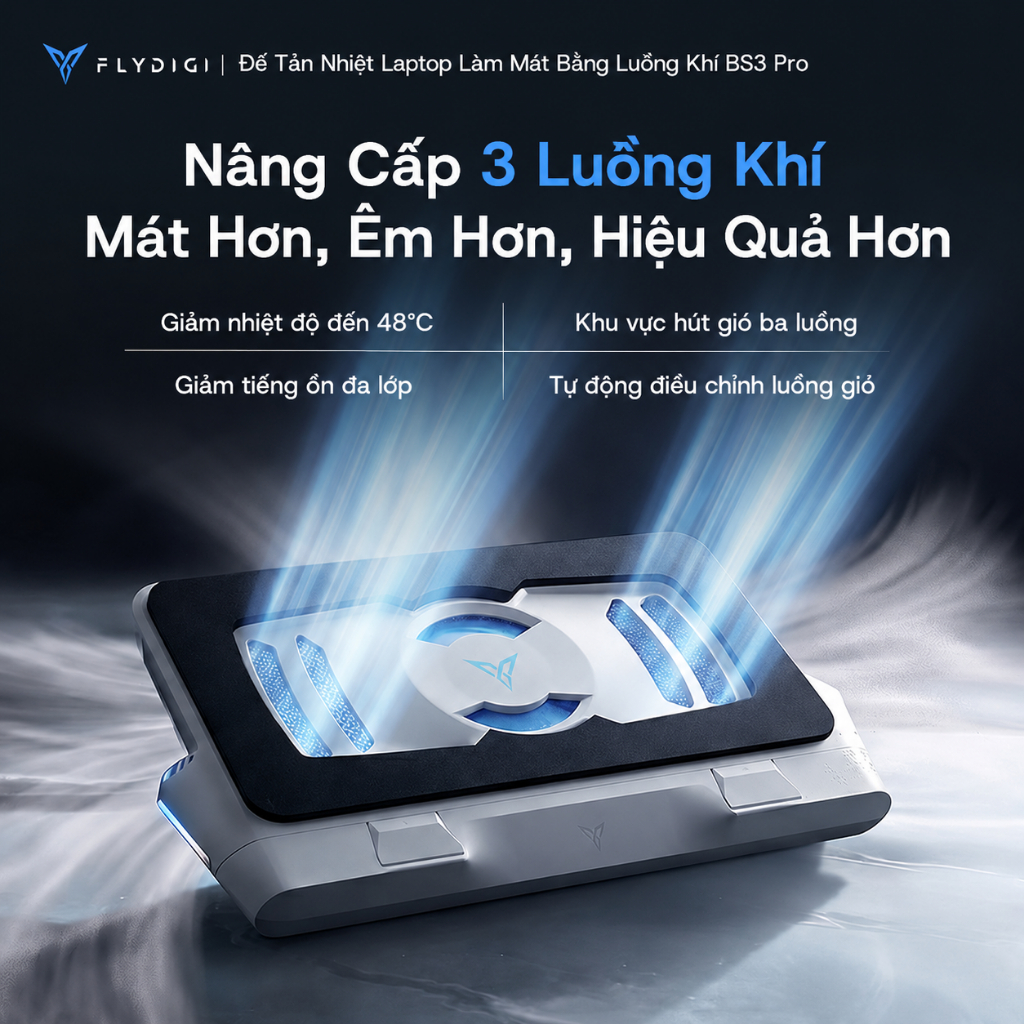[KM mở bán] Đế tản nhiệt Flydigi BS3/ BS3 Pro, hút gió 3 mặt, mát sâu 48°C, biến tần thông minh | BigBuy360 - bigbuy360.vn