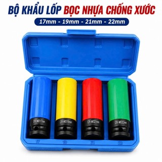 Bộ khẩu tuýp tháo lốp bọc nhựa CHỐNG XƯỚC cỡ 17mm, 19mm, 21mm và 22mm