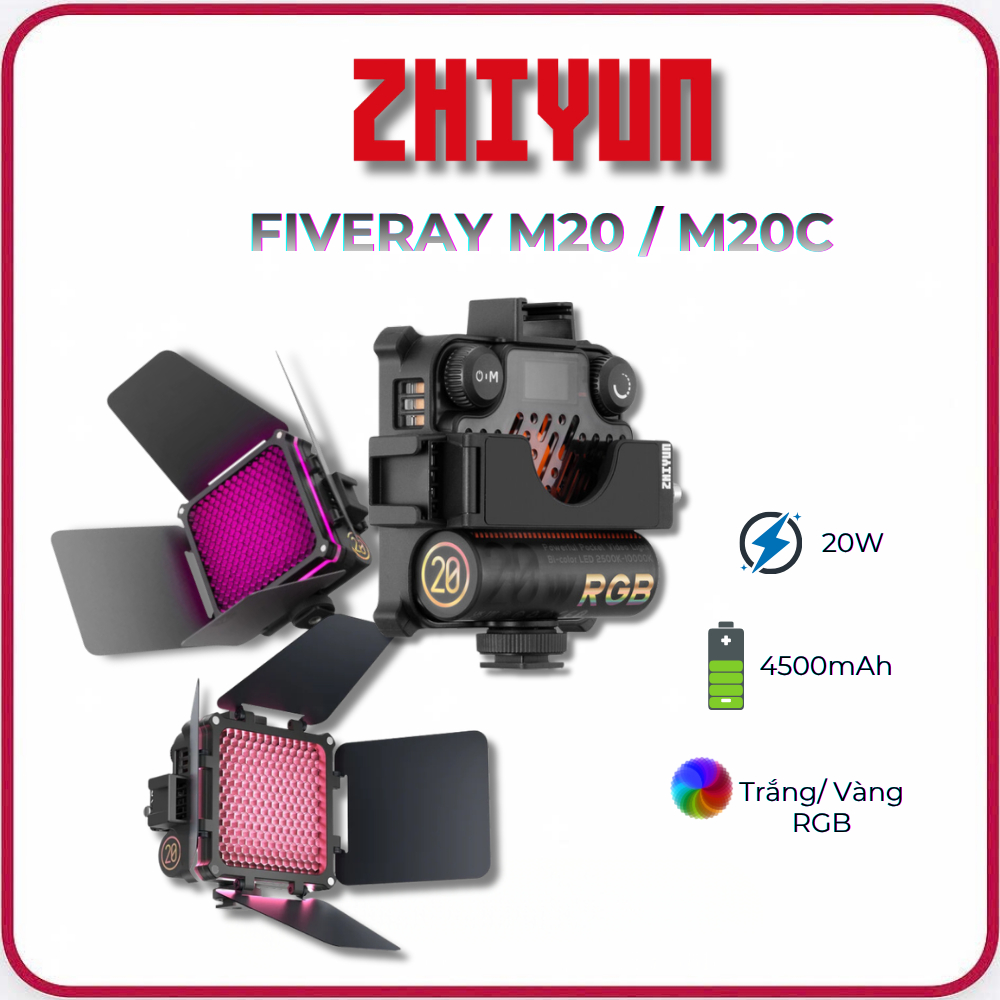 Đèn trợ sáng Zhiyun FIVERAY M20 và M20C
