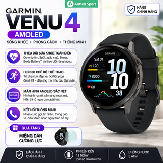[NEW] Đồng hồ thông minh Garmin Venu 4, Theo dõi sức khoẻ 24/7, hiểu trọn cơ thể - Hàng Chính Hãng