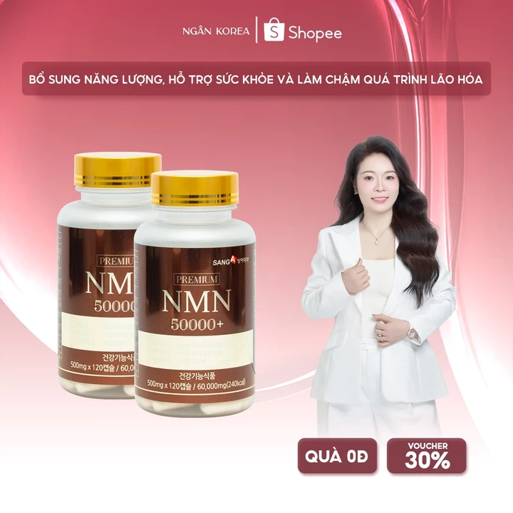 (Combo 2 Hộp) Thực phẩm bảo vệ sức khỏe NMN 50.000+ SANG A Chính Hãng hộp 120 viên
