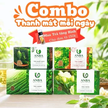 Combo 4 Vị Trà Thanh Mát Mỗi Ngày ANBA – Trà Xanh, Trà Nhài, Trà Atiso, Trà Mướp Đắng Thơm Dịu Dễ Uống