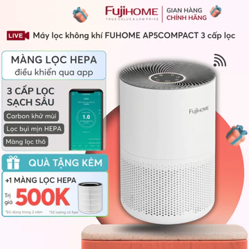Máy lọc không khí FUJIHOME màng lọc HEPA loại bỏ bụi mịn, cảm biến đo chất lượng không khí