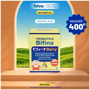 Men vi sinh Bifina Baby Nhật Bản – Tiêu hóa khỏe, hỗ trợ giảm táo bón, tăng đề kháng cho bé – Hộp 30 gói