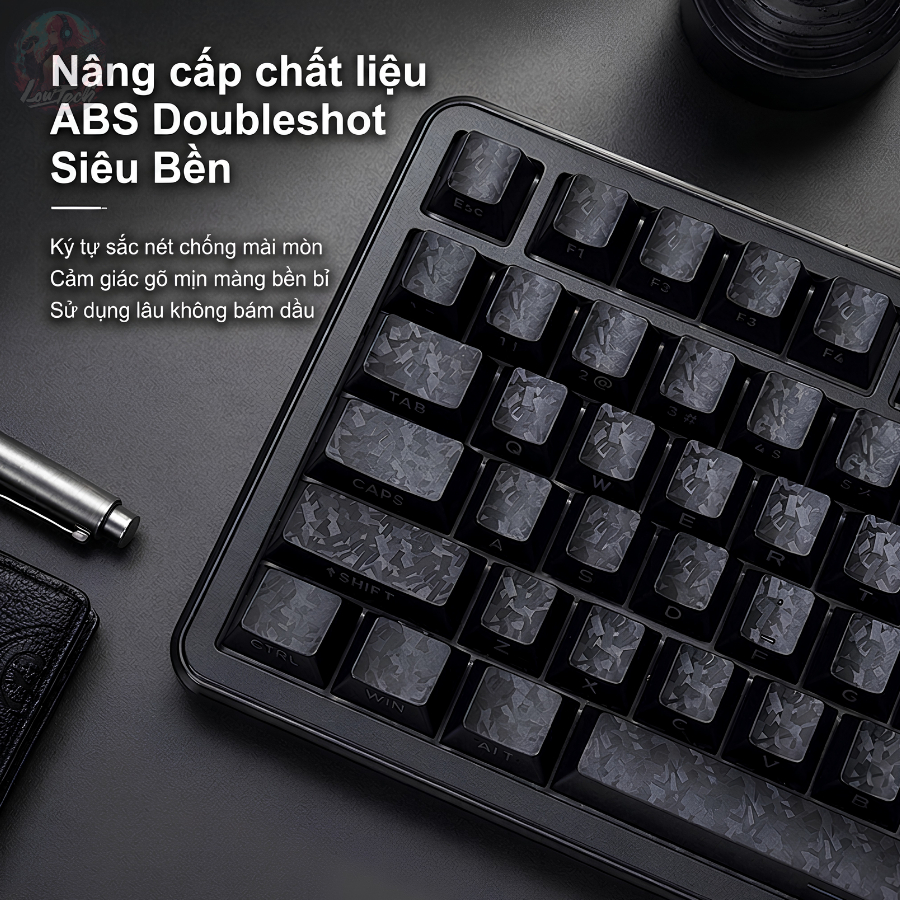 Keycap Carbon | Chất liệu PC Nhám, Cực Bền Bỉ | Profile Cherry 132 Nút | Hoạ tiết vân Carbon độc lạ | BigBuy360 - bigbuy360.vn