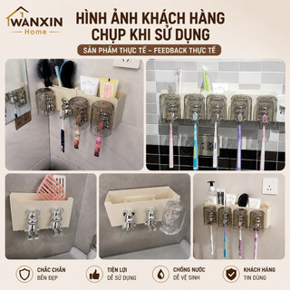 Kệ để đồ nhà tắm bộ nhả kem tự động treo tường linh hoạt dễ lắp đặt nhiều vị trí tiện lợi cho nhà tắm gia đình