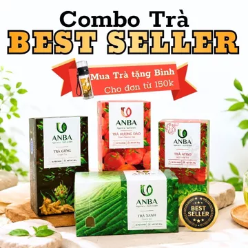 Combo Best Seller ANBA 4 Vị – Trà Xanh, Trà Đào, Trà Atiso, Trà Gừng Thơm Ngon Dễ Uống