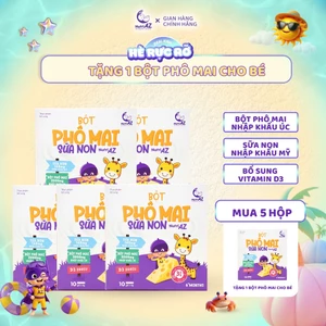 Combo 5 Bột Phô Mai Sữa Non NutriAZ Nguyên Liệu Nhập Khẩu Hỗ Trợ Phát Triển Chiều Cao Cho Bé Ăn Dặm Từ 6 Tháng Tuổi