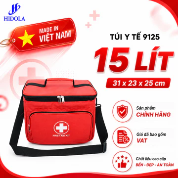Túi Y Tế 15L Sơ Cấp Cứu Đựng Dụng Cụ Y Tế, Túi Cứu Thương Có Ngăn Chia Tiện Dụng 9125