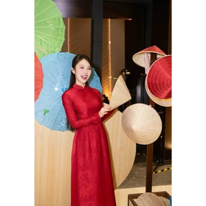 Áo Dài Gấm Hoa Nữ Cao Cấp Xuất Dư - Áo Dài Truyền Thống Tôn Dáng Thanh Lịch Đi Lễ, Chụp Ảnh, Sự Kiện