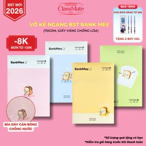 Vở Kẻ Ngang 80/120/200 Trang Bank Mee CLASSMATE Giấy Chống Lóa Bìa Dày Chống Nước Giấy 70gsm Không Lem