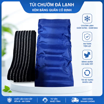 Túi chườm gel nóng lạnh, túi chườm đá gel y tế giúp chườm cổ tay, cổ chân - chấn thương, Băng Lạnh Thể Thao (có kèm đai)