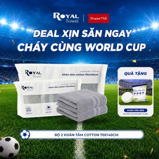 Bộ 2 Khăn Tắm Royal Towel 70x140cm Sợi Cotton Mềm Mịn, Thấm Hút Tốt, Không Xổ Lông, Không Phai Màu